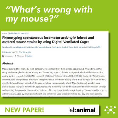 DVC® Publication: Phenotyping spontaneous locomotor activity in inbred and outbred mouse strains using Digital Ventilated Cages